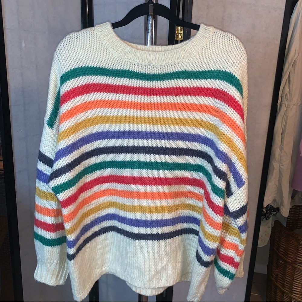 Entro Multicolor Striped Crew Neck Sweater - Picture 2 of 4